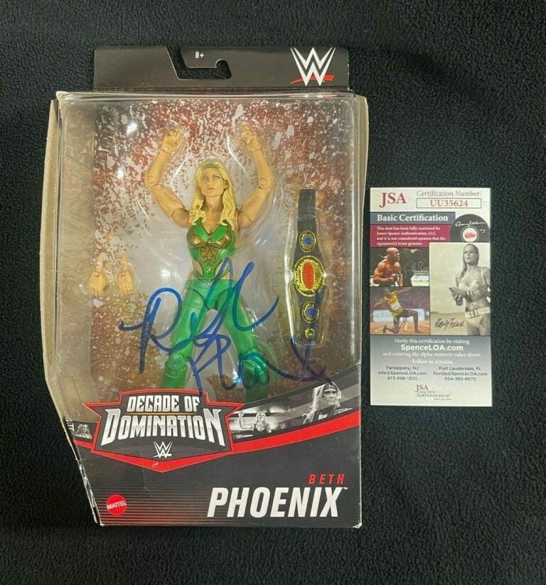 BETH PHOENIX SIGNED WWE WOMEN’S CHAMPION ELITE ACTION FIGURE JSA COA
 COLLECTIBLE MEMORABILIA