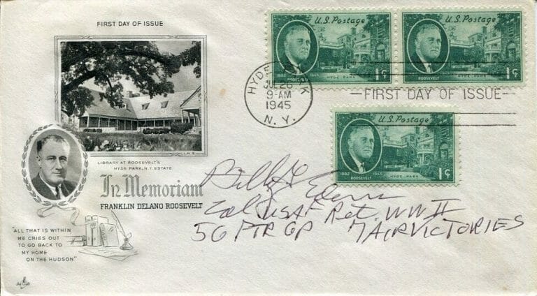 BILLY EDENS WWII WAR FIGHTER ACE DFC POW RARE SIGNED AUTOGRAPH FDC
 COLLECTIBLE MEMORABILIA