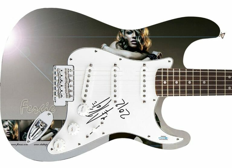 BLACK EYED PEAS FERGIE AUTOGRAPHED SIGNED 1/1 GRAPHICS PHOTO GUITAR ACOA JSA
 COLLECTIBLE MEMORABILIA