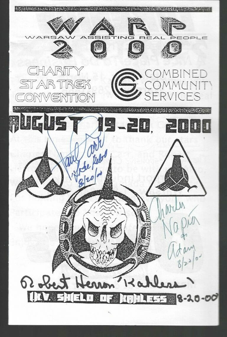 BOB HERRON PAUL CARR & CHARLES NAPIER SIGNED STAR TREK CONVENTION PROGRAM JSA
 COLLECTIBLE MEMORABILIA