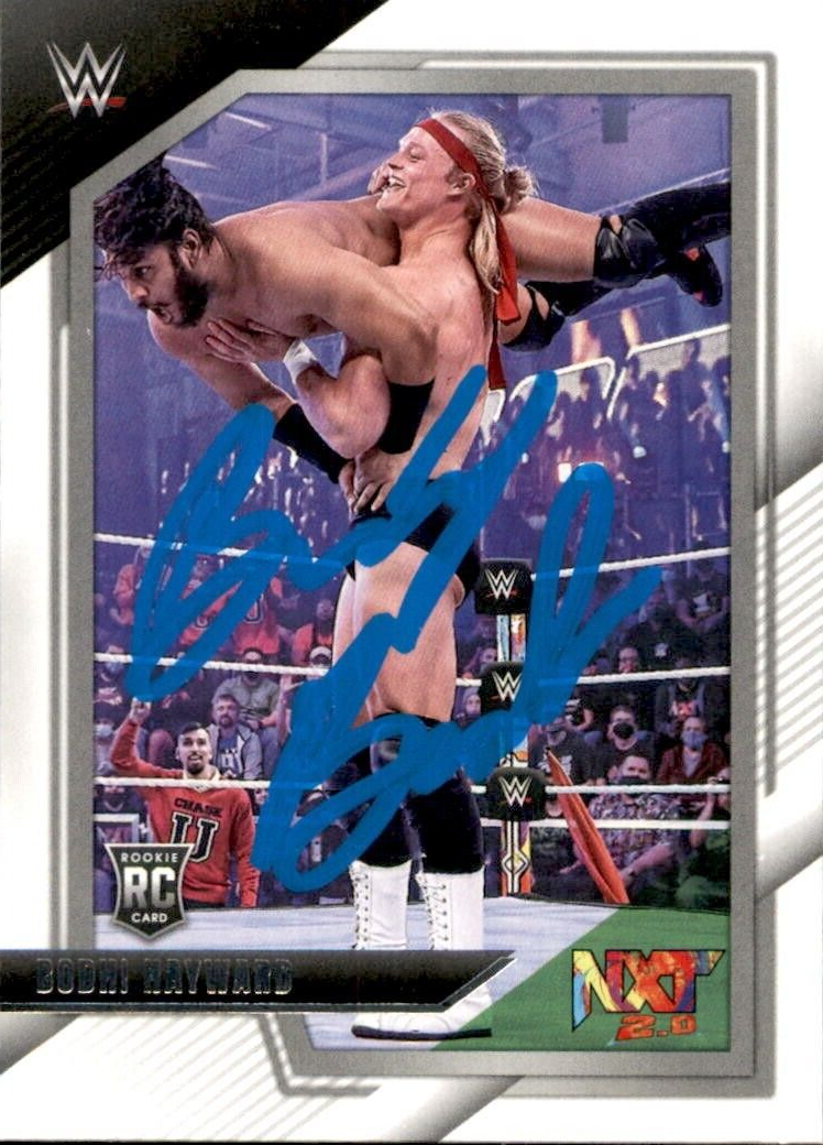 BRADY BOOKER SIGNED 2022 PANINI NXT BODHI HAYWARD WWE ROOKIE CARD #54
 COLLECTIBLE MEMORABILIA