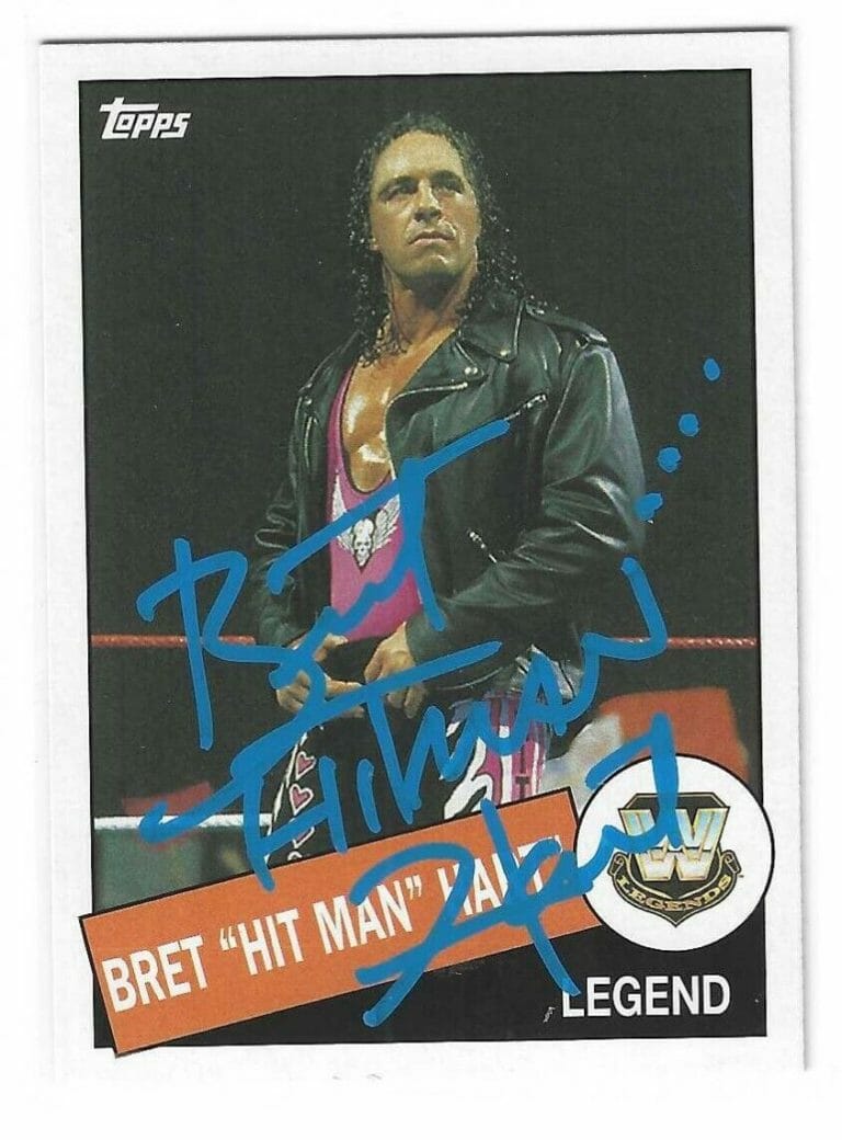 BRET “HITMAN” HART SIGNED 2015 TOPPS LEGEND CARD #6
 COLLECTIBLE MEMORABILIA