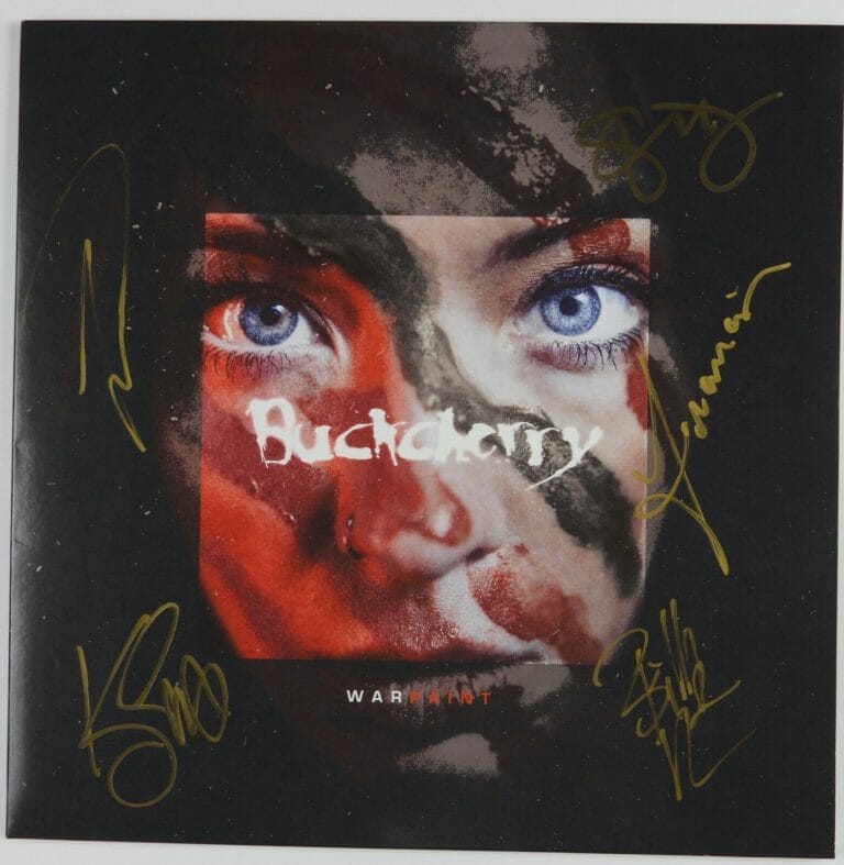 BUCKCHERRY WAR PAINT FULLY SIGNED JSA SIGNED AUTOGRAPH ALBUM RECORD LP RED VINYL
 COLLECTIBLE MEMORABILIA