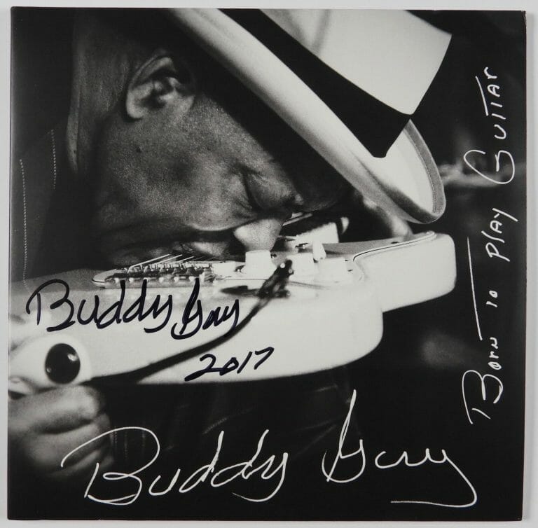 BUDDY GUY SIGNED AUTOGRAPH JSA BORN TO PLAY GUITAR ALBUM LP VINYL RECORD
 COLLECTIBLE MEMORABILIA