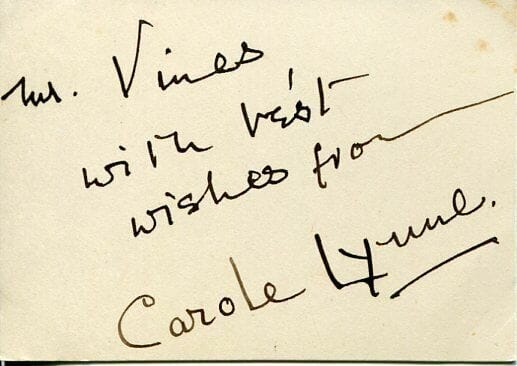 CAROLE LYNNE BRITISH THEATER MOVIE ACTRESS THE GHOST TRAIN RARE SIGNED AUTOGRAPH
 COLLECTIBLE MEMORABILIA