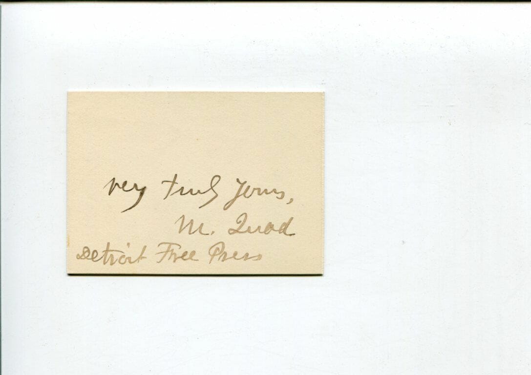 Charles Lewis M. Quad Detriot Free Press Author Signed Autograph
