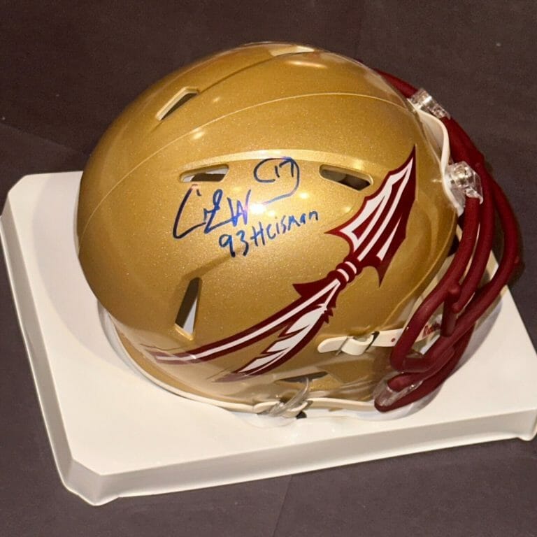 CHARLIE WARD SIGNED FSU MINI-HELMET BECKETT (BAS) W/ HEISMAN INSCRIPTION
 COLLECTIBLE MEMORABILIA