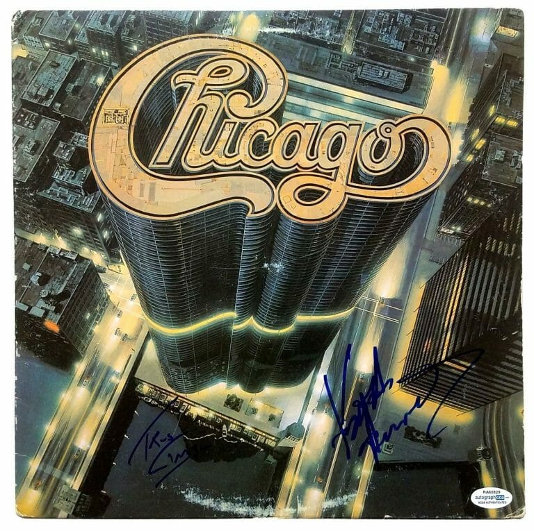 CHICAGO AUTOGRAPHED X2 SIGNED FRAMED ALBUM LP ACOA
 COLLECTIBLE MEMORABILIA