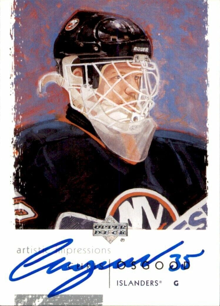 CHRIS OSGOOD SIGNED 2002/03 UD ARTISTIC IMPRESSIONS CARD #57 NEW YORK RANGERS
 COLLECTIBLE MEMORABILIA