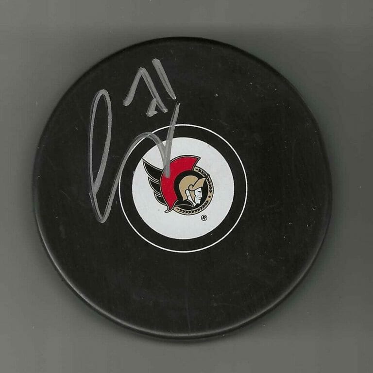 CHRIS TIERNEY SIGNED OTTAWA SENATORS PUCK
 COLLECTIBLE MEMORABILIA