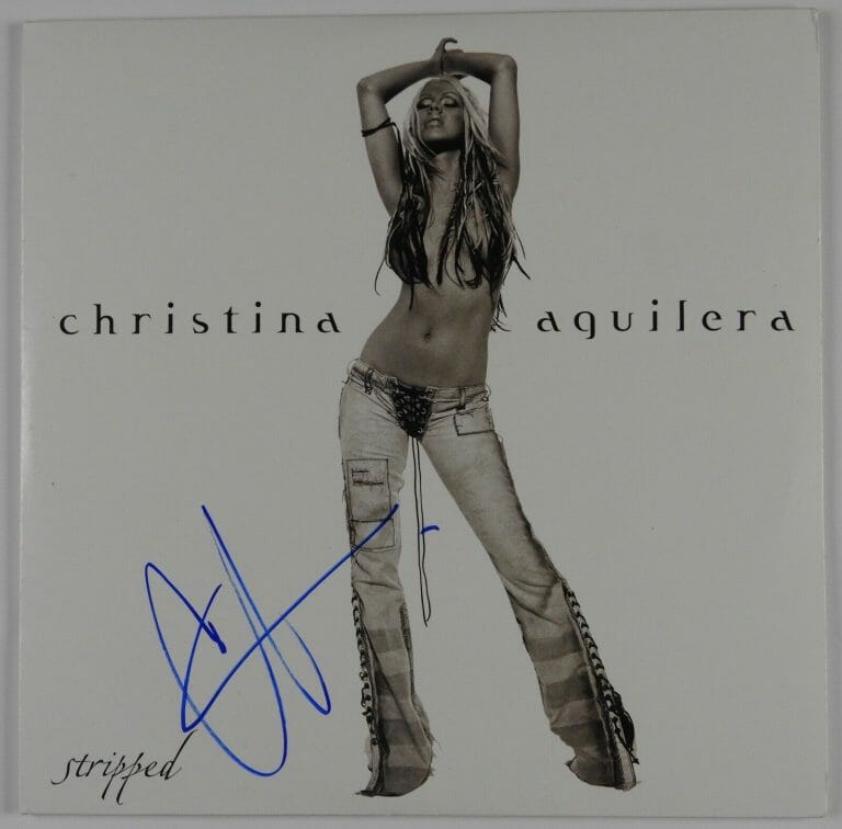 CHRISTIAN AGUILERA SIGNED AUTOGRAPH ALBUM JSA RECORD VINYL STRIPPED
 COLLECTIBLE MEMORABILIA