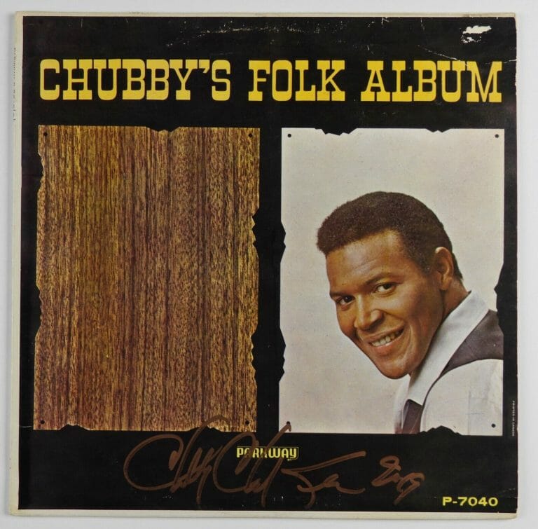CHUBBY CHECKER JSA SIGNED AUTOGRAPH ALBUM RECORD LP FOLK ALBUM
 COLLECTIBLE MEMORABILIA