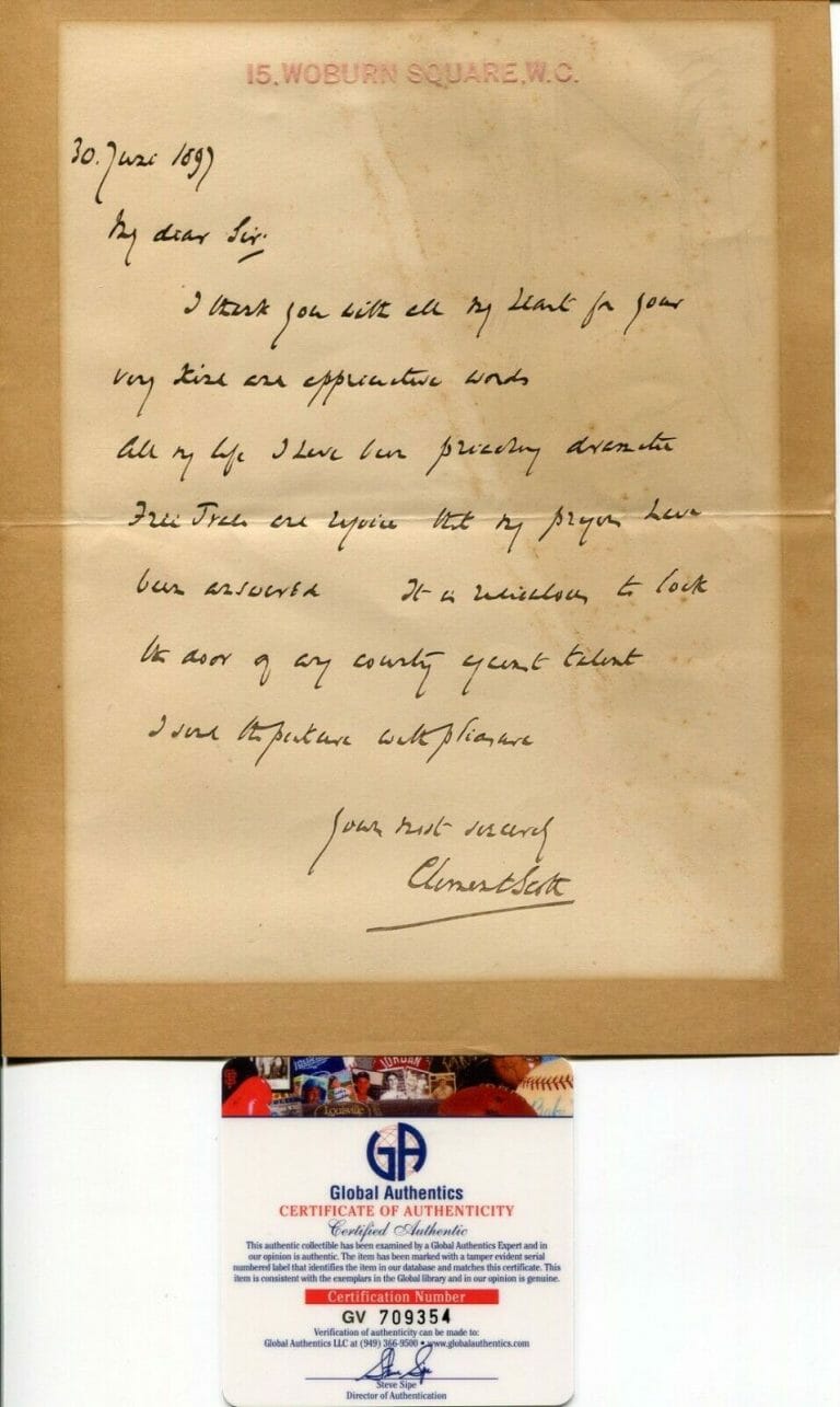 CLEMENT SCOTT DAILY TELEGRAPH THEATRE CRITIC PLAYWRIGHT SIGNED AUTOGRAPH LETTER
 COLLECTIBLE MEMORABILIA