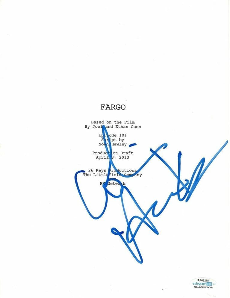 COLIN HANKS AUTOGRAPHED SIGNED FARGO EPISODE 101 SCRIPT ACOA
 COLLECTIBLE MEMORABILIA