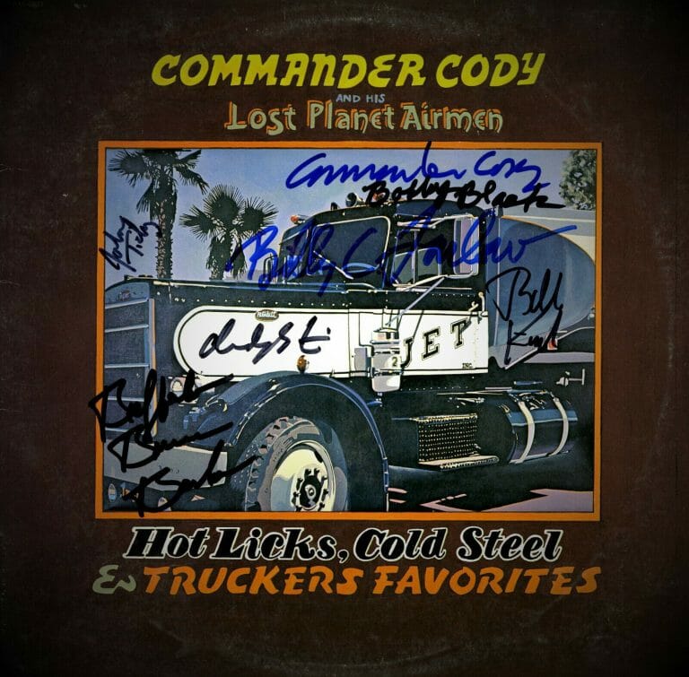 COMMANDER CODY & THE LOST PLANET AIRMAN SIGNED RECORD BY ALL 7 HOT LICKS ACOA
 COLLECTIBLE MEMORABILIA