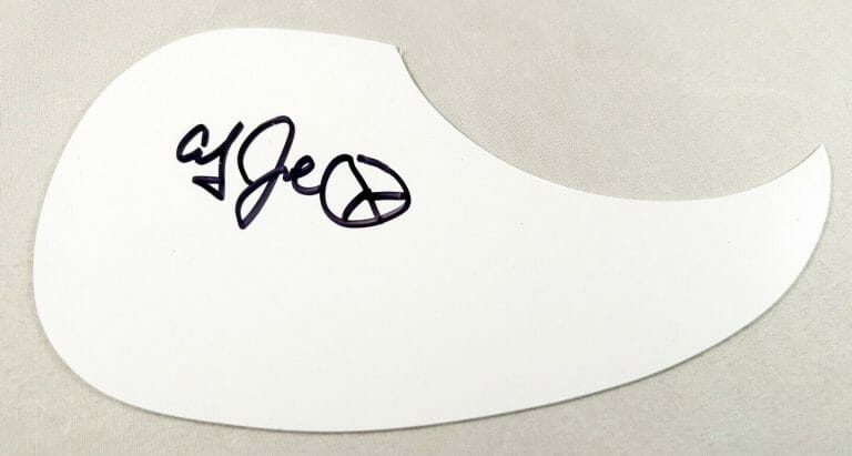 COUNTRY JOE MCDONALD SIGNED ACOUSTIC PICKGUARD COA
 COLLECTIBLE MEMORABILIA