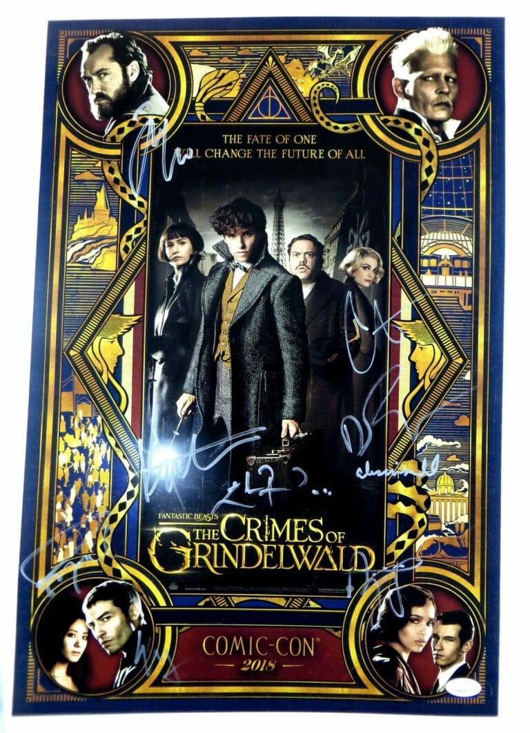 CRIMES OF GRINDELWALD CAST SIGNED 13X20 POSTER 9 AUTOS REDMAYNE LAW JSA XX29912
 COLLECTIBLE MEMORABILIA