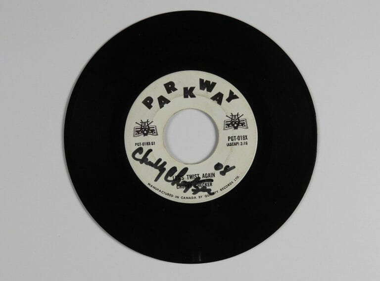CUBBY CHECKER SIGNED AUTOGRAPH 45 JSA VINYL RECORD LET’S TWIST AGAIN
 COLLECTIBLE MEMORABILIA