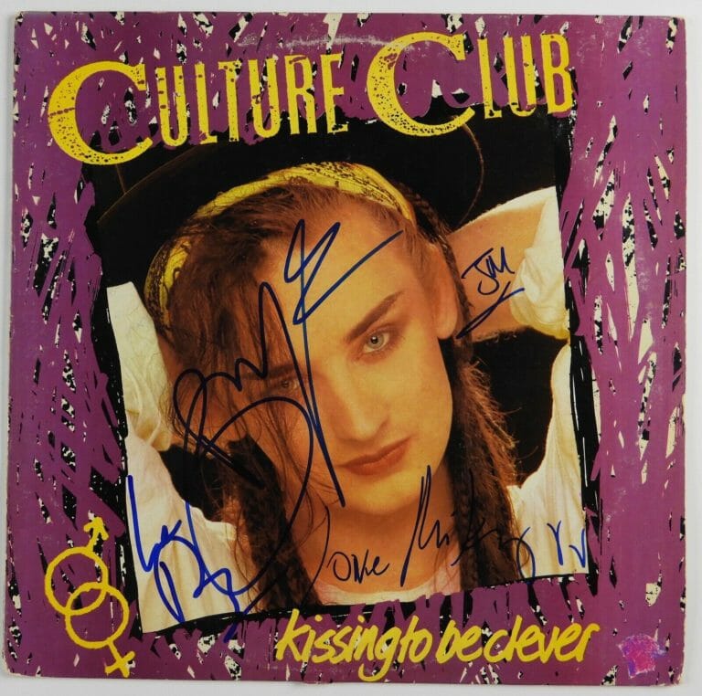CULTURE CLUB JSA SIGNED AUTOGRAPH ALBUM RECORD VINYL BOY GEORGE KISSING TO BE
 COLLECTIBLE MEMORABILIA