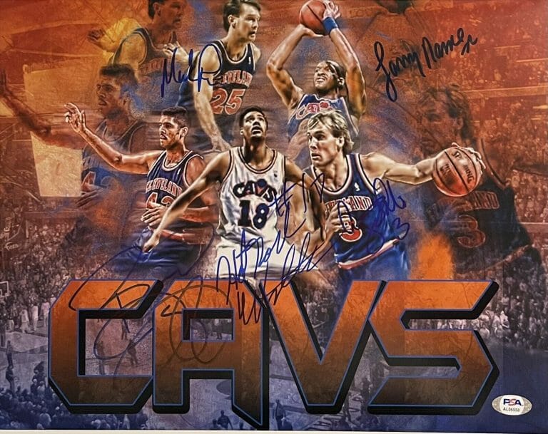 DAUGHERTY NANCE PRICE EHLO WILLIAMS SIGNED CAVALIERS 90S COLLAGE PSA/DNA 11×14
 COLLECTIBLE MEMORABILIA
