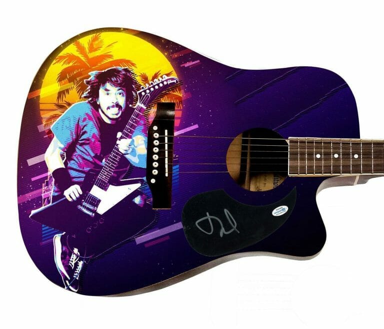DAVE GROHL AUTOGRAPHED SIGNED ACOUSTIC GRAPHICS GUITAR ACOA ACOA
 COLLECTIBLE MEMORABILIA