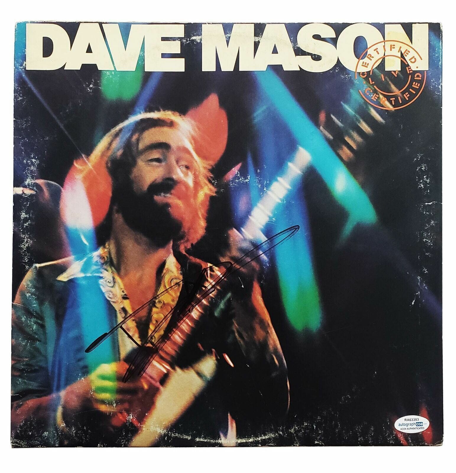 Dave Mason Autographed Signed Album Cover LP ACOA
