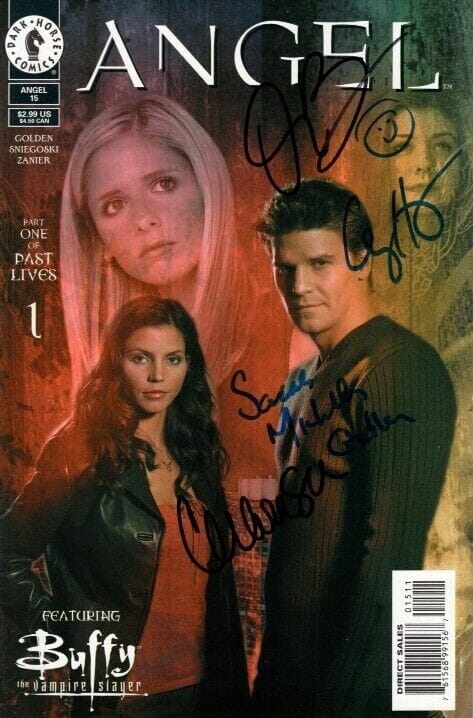 DAVID BOREANAZ, SARAH MICHELLE GELLAR + 2 SIGNED ANGEL COMIC BOOK VERY RARE!
 COLLECTIBLE MEMORABILIA