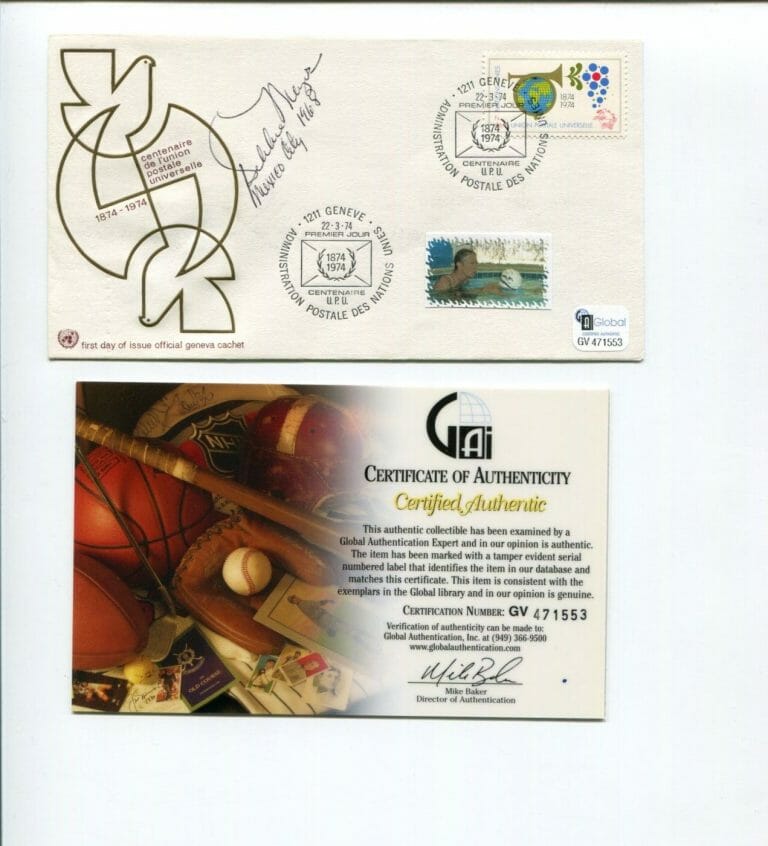 DEBBIE MEYER 1968 3X OLYMPIC GOLD MEDAL SWIMMER SIGNED AUTOGRAPH FDC COA
 COLLECTIBLE MEMORABILIA