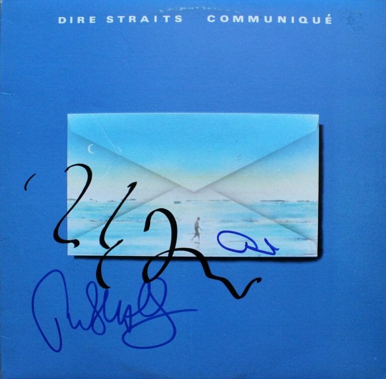 DIRE STRAITS COMMUNIQUE VINYL RECORD SIGNED MARK KNOPFLER, DAVID AND JOHN!! ACOA
 COLLECTIBLE MEMORABILIA