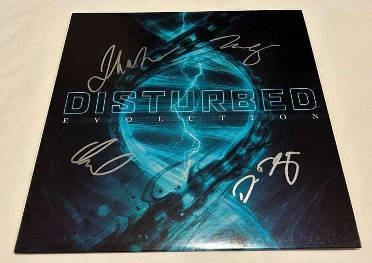 DISTURBED SIGNED EVOLUTION VINYL RECORD JSA
 COLLECTIBLE MEMORABILIA