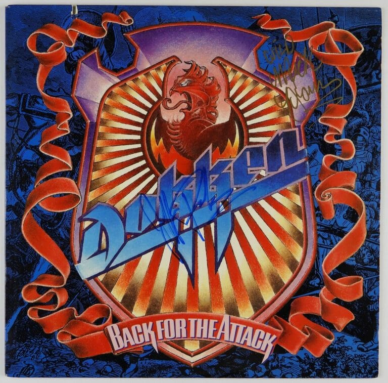 DOKKEN SIGNED AUTOGRAPH JSA RECORD ALBUM VINYL BACK FOR THE ATTACK
 COLLECTIBLE MEMORABILIA