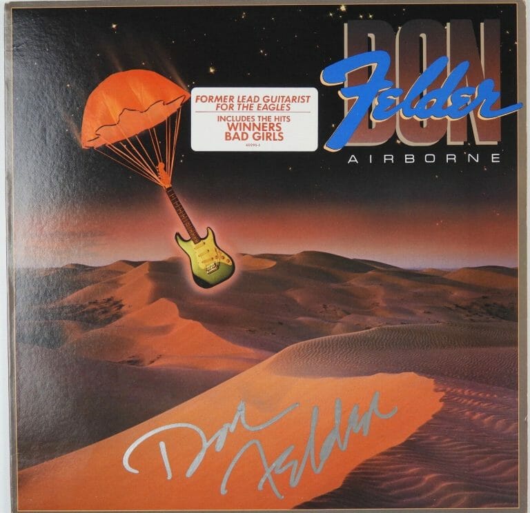 DON FELDER EAGLES AIRBORNE JSA COA SIGNED AUTOGRAPH RECORD VINYL ALBUM
 COLLECTIBLE MEMORABILIA