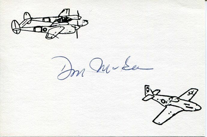 DONALD MCGEE USAAF WWII WAR P-39 FIGHTER PILOT ACE RARE SIGNED AUTOGRAPH
 COLLECTIBLE MEMORABILIA