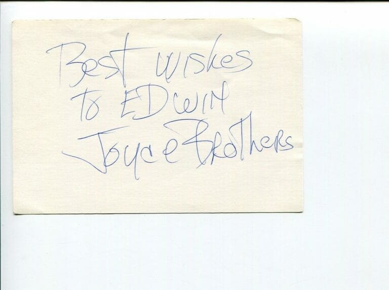 DR. JOYCE BROTHERS FAMOUS PSYCHOLOGIST AUTHOR GOOD HOUSEKEEPING SIGNED AUTOGRAPH
 COLLECTIBLE MEMORABILIA