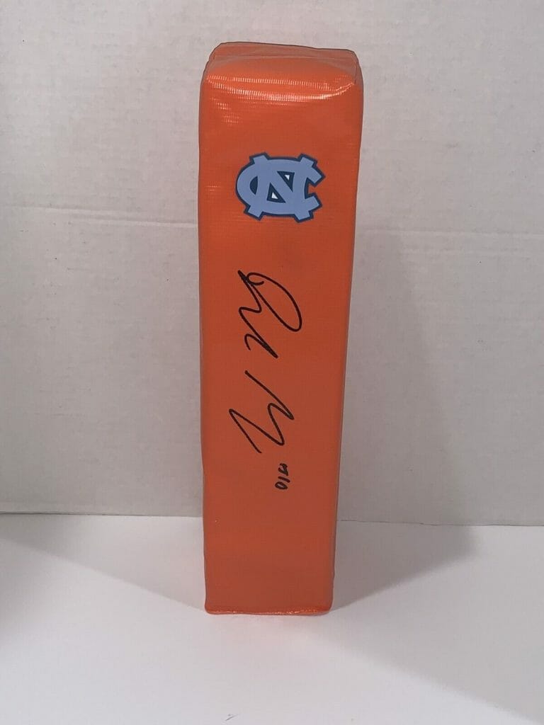 DRAKE MAYE SIGNED TOUCHDOWN PYLON NORTH CAROLINA TAR HEELS #1 PICK
 COLLECTIBLE MEMORABILIA