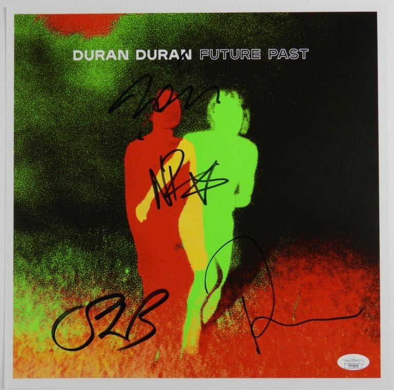 DURAN DURAN JSA AUTOGRAPH SIGNED ALBUM RECORD LITHOGRAPH WHITE VINYL FUTURE PAST
 COLLECTIBLE MEMORABILIA