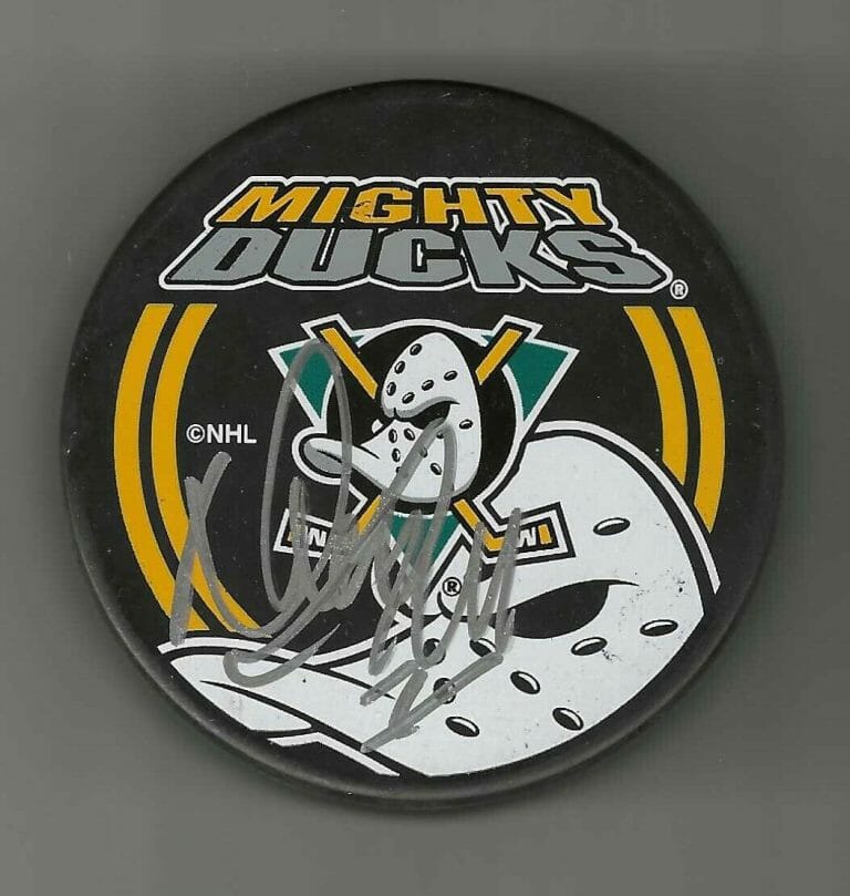 DWAYNE NORRIS SIGNED ANAHEIM MIGHTY DUCKS SOUVENIR PUCK
 COLLECTIBLE MEMORABILIA