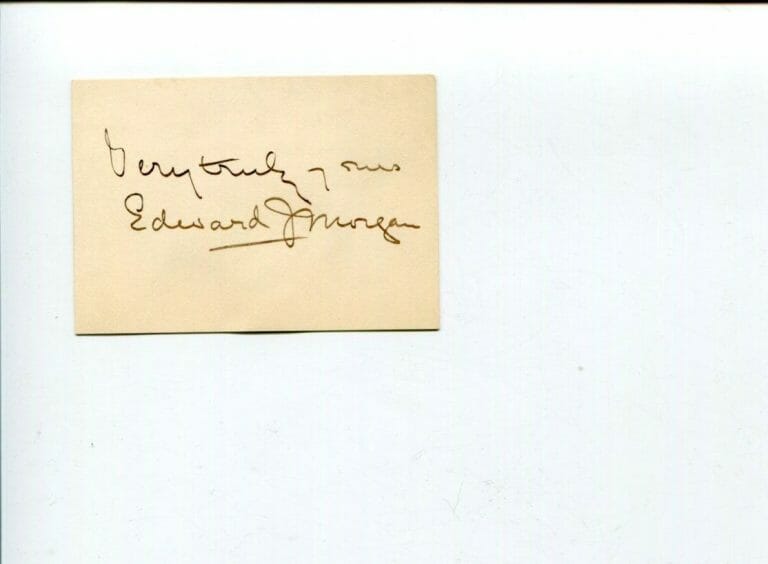 EDWARD J. MORGAN EARLY STAGE BROADWAY THEATER ACTOR SIGNED AUTOGRAPH
 COLLECTIBLE MEMORABILIA
