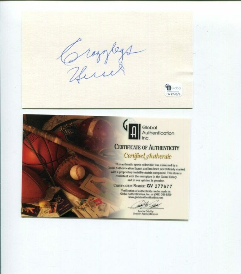 ELROY CRAZYLEGS HIRSCH LA RAMS MICHIGAN WOLVERINES HOF SIGNED AUTOGRAPH COA
 COLLECTIBLE MEMORABILIA