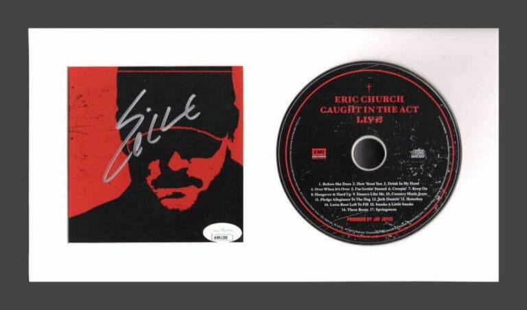 ERIC CHURCH SIGNED AUTOGRAPH CAUGHT IN THE ACT LIVE FRAMED CD DISPLAY W/ JSA COA
 COLLECTIBLE MEMORABILIA