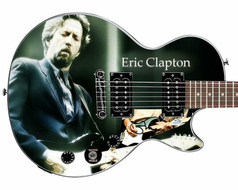 ERIC CLAPTON SLOWHAND AUTOGRAPHED CUSTOM GRAPHICS GIBSON EPIPHONE GUITAR ACOA
 COLLECTIBLE MEMORABILIA