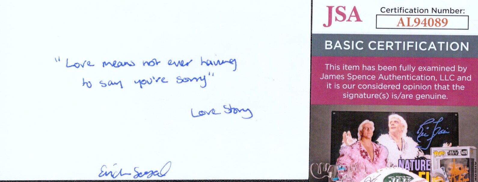 ERICH SEGAL Signed Autograph 3.5x5 Index Card JSA COA Author Love Story
Opens in a new window or tab