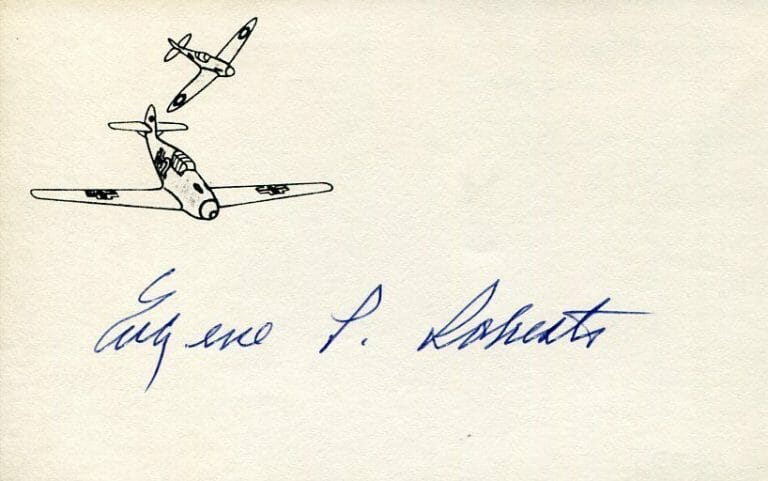 EUGENE P. ROBERTS USAAF WWII WAR FIGHTER PILOT ACE DSC 4X DFC SIGNED AUTOGRAPH
 COLLECTIBLE MEMORABILIA