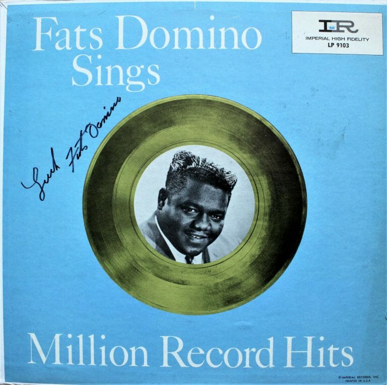 FATS DOMINO SINGS MILLION RECORD HITS AUTOGRAPHED VINYL RECORD LP ACOA
 COLLECTIBLE MEMORABILIA