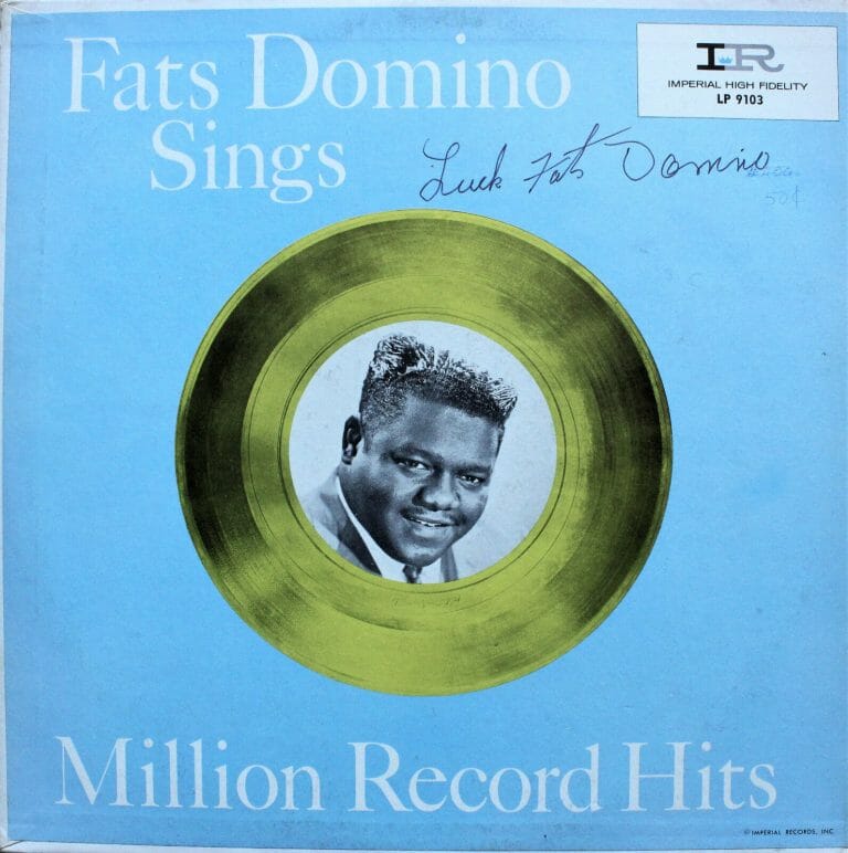 FATS DOMINO SINGS MILLION RECORD HITS SIGNED AUTOGRAPHED VINYL RECORD LP
 COLLECTIBLE MEMORABILIA