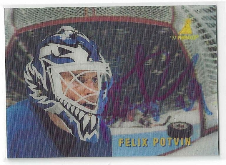FELIX POTVIN SIGNED 1996/97 PINNACLE MCDONALDS 3D CARD MCD38 TORONTO MAPLE LEAFS
 COLLECTIBLE MEMORABILIA