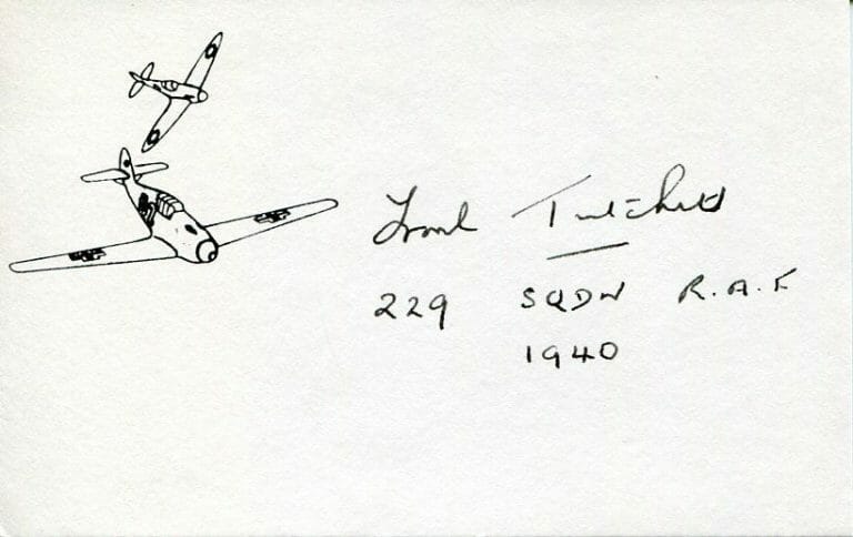 FRANCIS JOHN TWITCHETT RAF BATTLE OF BRITAIN WWII FIGHTER PILOT SIGNED AUTOGRAPH
 COLLECTIBLE MEMORABILIA