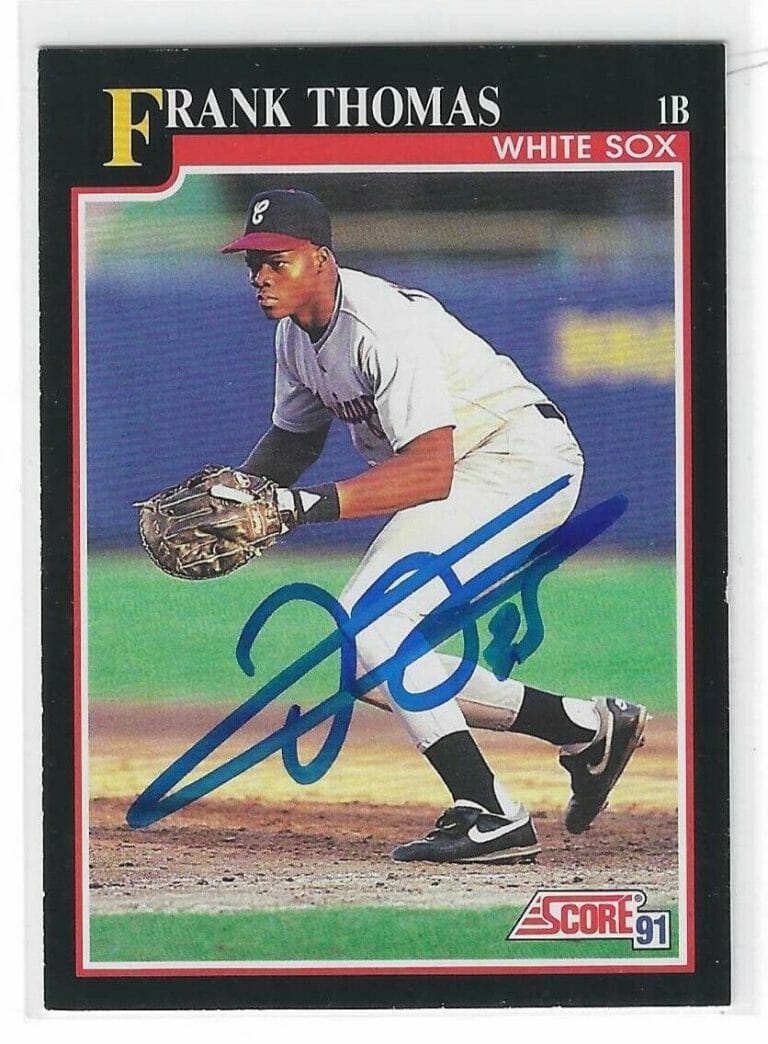 FRANK THOMAS SIGNED 1991 SCORE CARD #840 CHICAGO WHITE SOX
 COLLECTIBLE MEMORABILIA