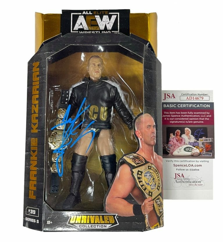 FRANKIE KAZARIAN SIGNED AEW SERIES 5 ACTION FIGURE #39 JSA COA WWE TNA
 COLLECTIBLE MEMORABILIA