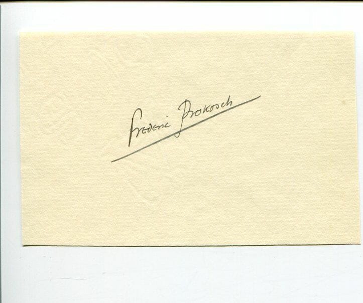 FREDERIC PROKOSCH AUTHOR POET NOVELIST TRANSLATOR SIGNED AUTOGRAPH
 COLLECTIBLE MEMORABILIA